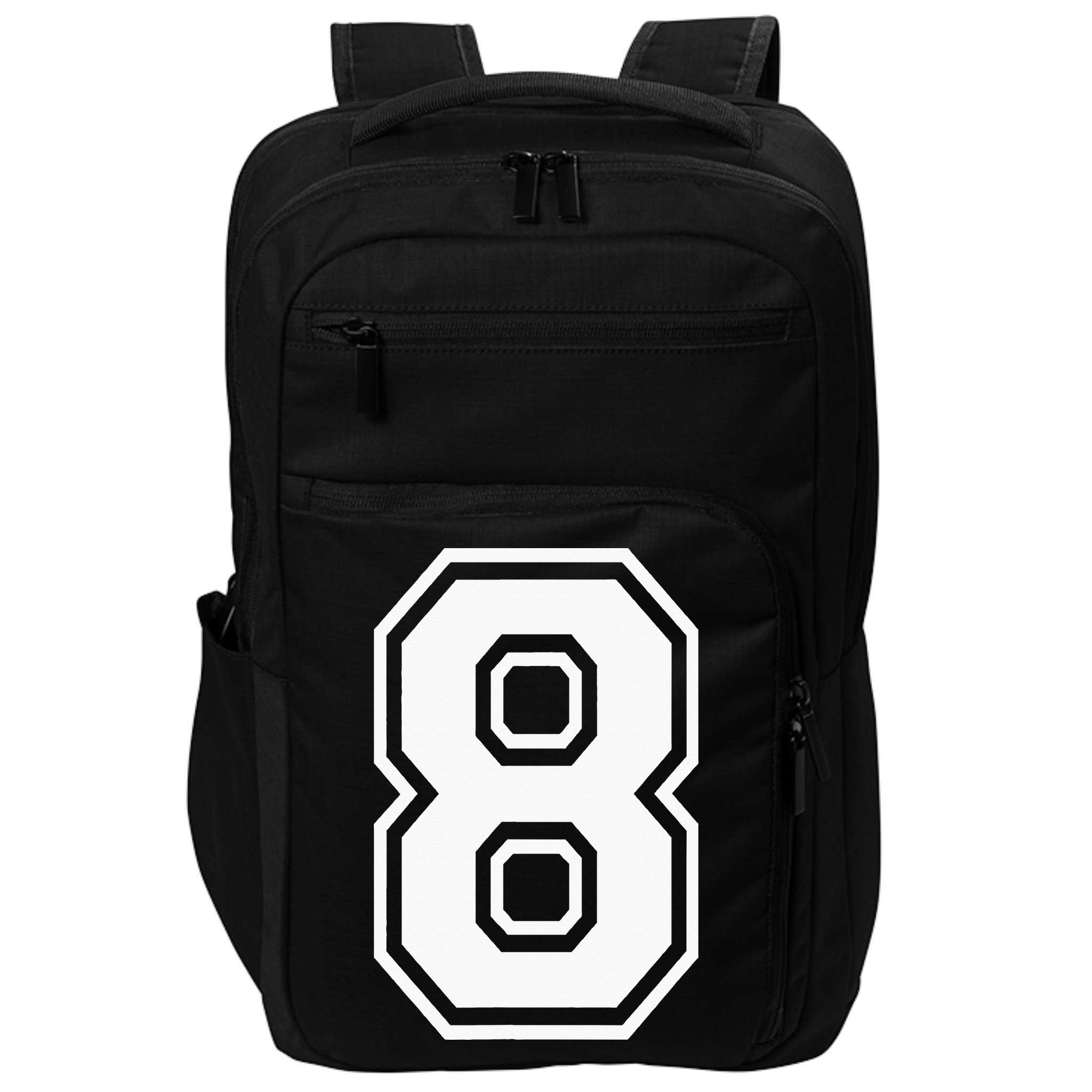 Number 8 Birthday Gift Sports Player Team Numbered Jersey Impact Tech Backpack