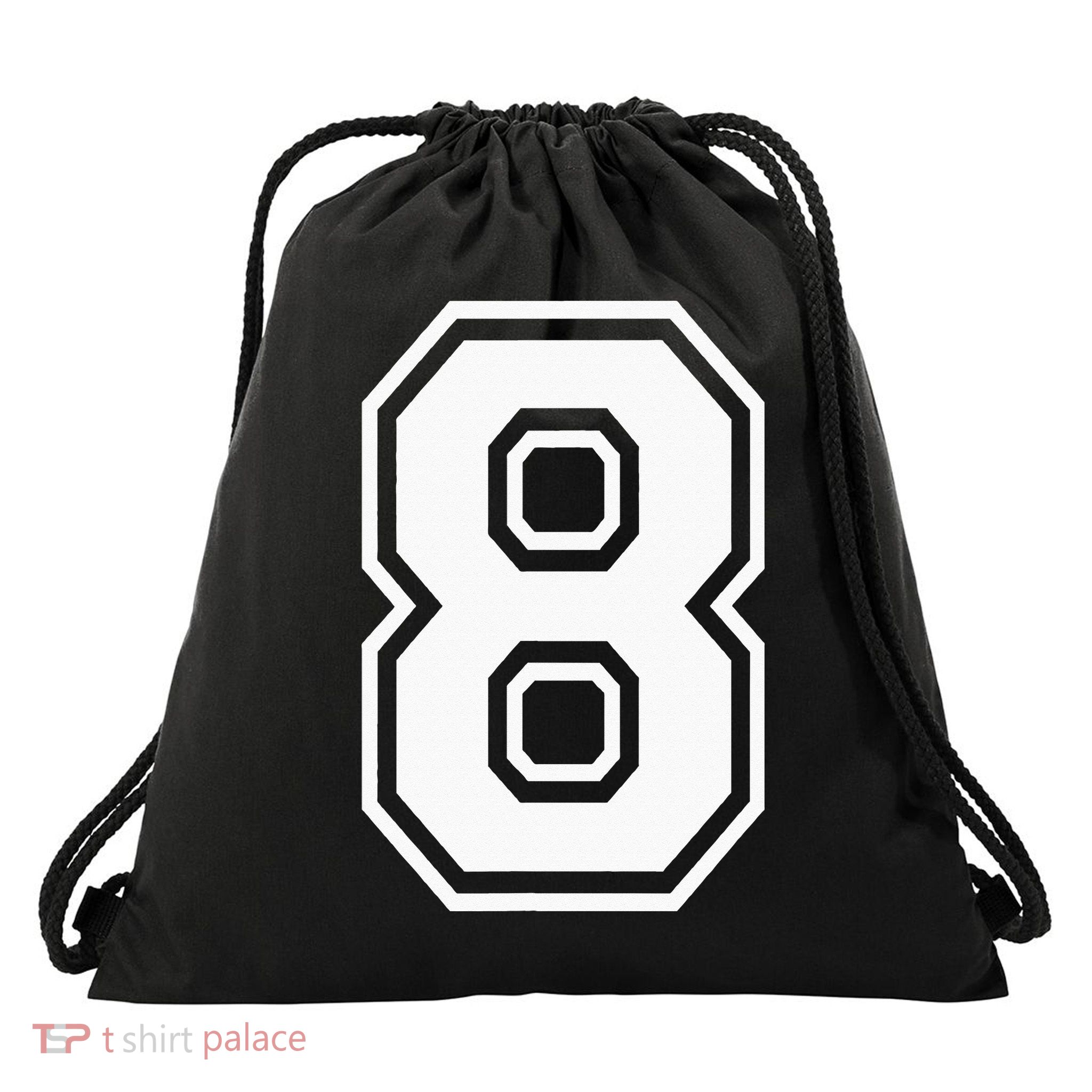 Number 8 Birthday Gift Sports Player Team Numbered Jersey Drawstring Bag