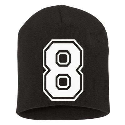 Number 8 Birthday Gift Sports Player Team Numbered Jersey Short Acrylic Beanie