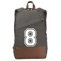 Number 8 Birthday Gift Sports Player Team Numbered Jersey Cotton Canvas Backpack
