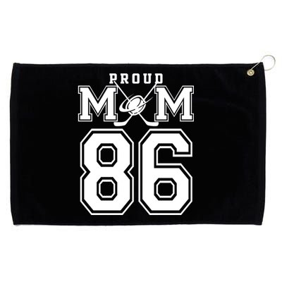 Number 86 Custom Proud Hockey Mom Personalized Gift Grommeted Golf Towel