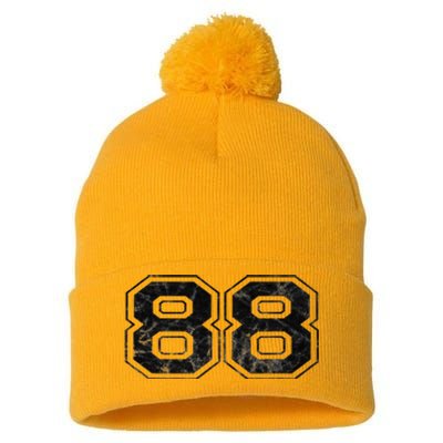 Number 88 Pom Pom 12in Knit Beanie