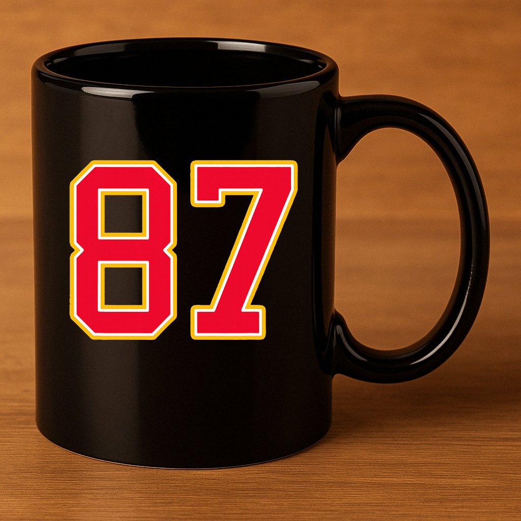 Number 87 11oz C Handle Ceramic Mug