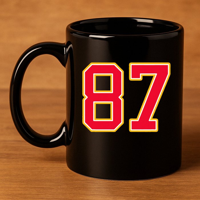 Number 87 11oz C Handle Ceramic Mug