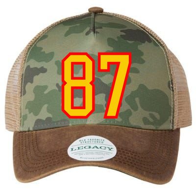 Number 87 Red Yellow Favorite Number 87 Legacy Tie Dye Trucker Hat