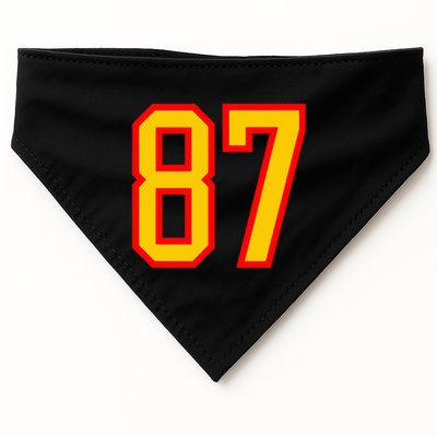 Number 87 Red Yellow Favorite Number 87 USA-Made Doggie Bandana
