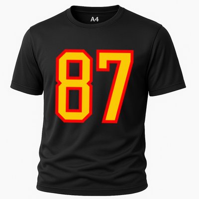 Number 87 Red Yellow Favorite Number 87 Performance Shirt