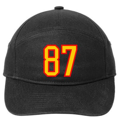 Number 87 Red Yellow Favorite Number 87 7-Panel Snapback Hat
