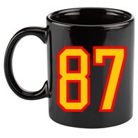 Number 87 Red Yellow Favorite Number 87 11oz C Handle Ceramic Mug