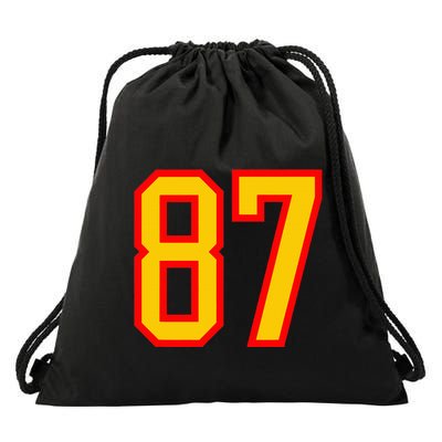 Number 87 Red Yellow Favorite Number 87 Drawstring Bag
