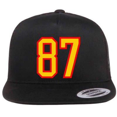 Number 87 Red Yellow Favorite Number 87 Flatbill Hat