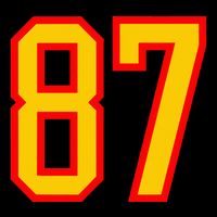 Number 87 Red Yellow Favorite Number 87 Flat Bill Trucker Hat