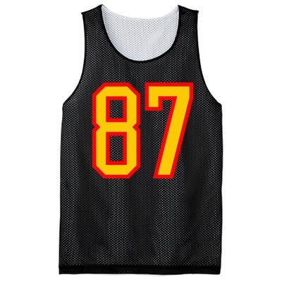 Number 87 Red Yellow Favorite Number 87 Mesh Reversible Basketball Jersey Tank