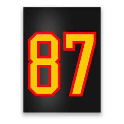 Number 87 Red Yellow Favorite Number 87 Poster