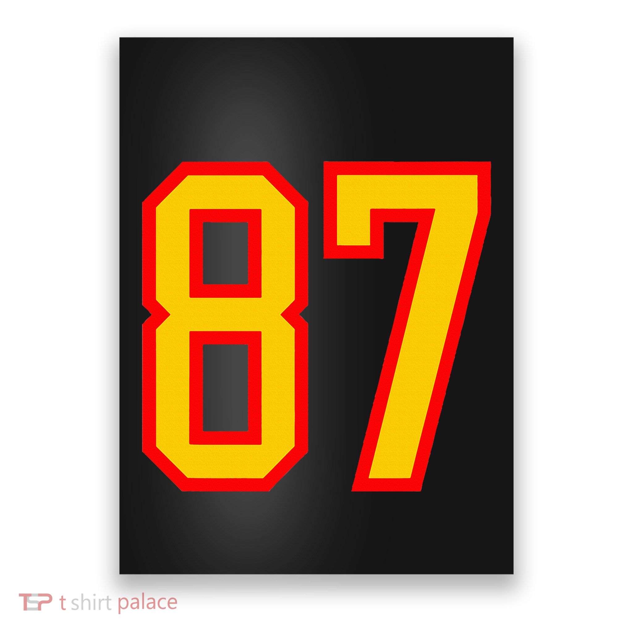 Number 87 Red Yellow Favorite Number 87 Poster