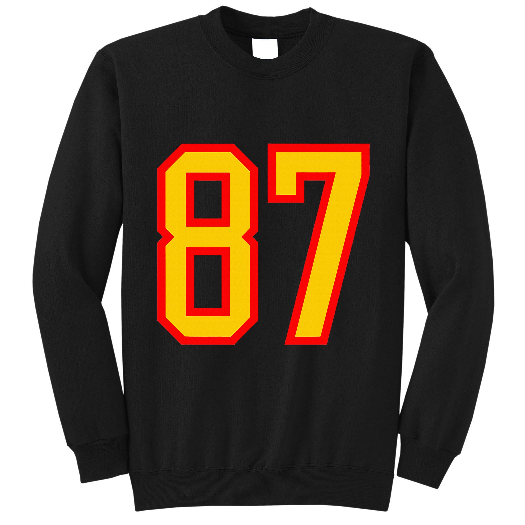 Number 87 Red Yellow Favorite Number 87 Tall Sweatshirt