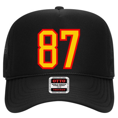 Number 87 Red Yellow Favorite Number 87 Trucker Hat