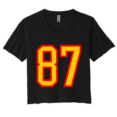Number 87 Red Yellow Favorite Number 87 Crop Top