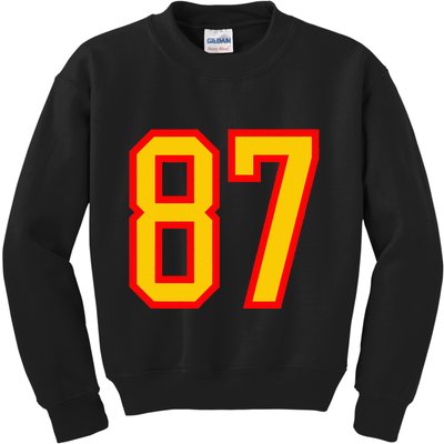 Number 87 Red Yellow Favorite Number 87 Kids Sweatshirt