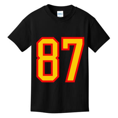 Number 87 Red Yellow Favorite Number 87 Kids T-Shirt