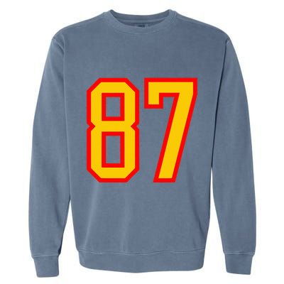 Number 87 Red Yellow Favorite Number 87 Garment-Dyed Sweatshirt