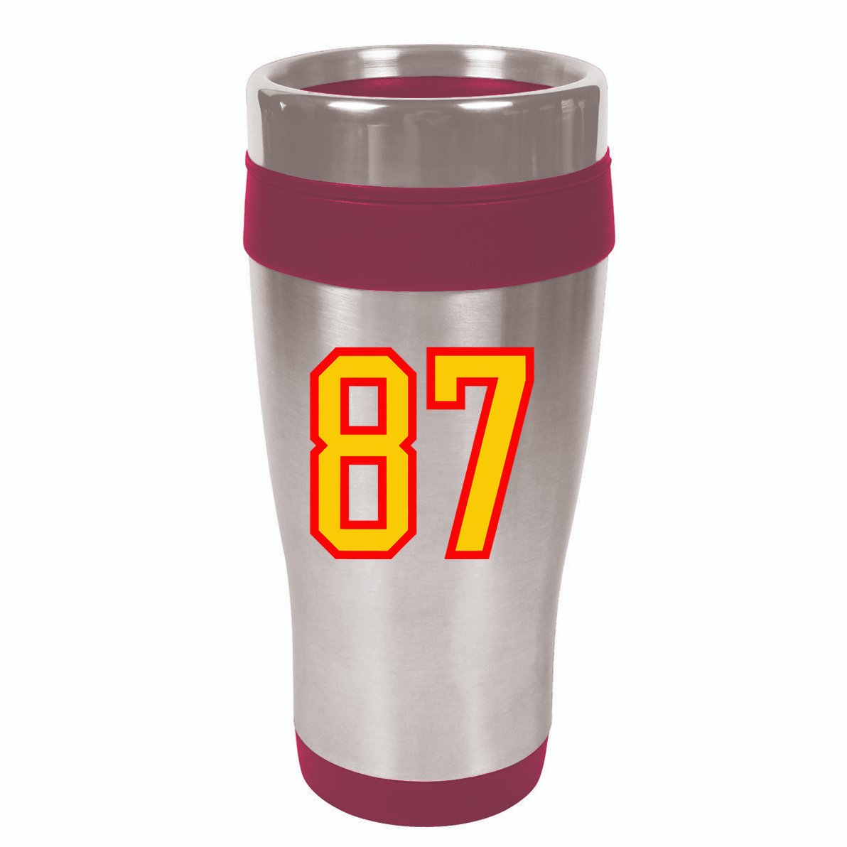 Number 87 Red Yellow Favorite Number 87 16oz Travel Tumbler