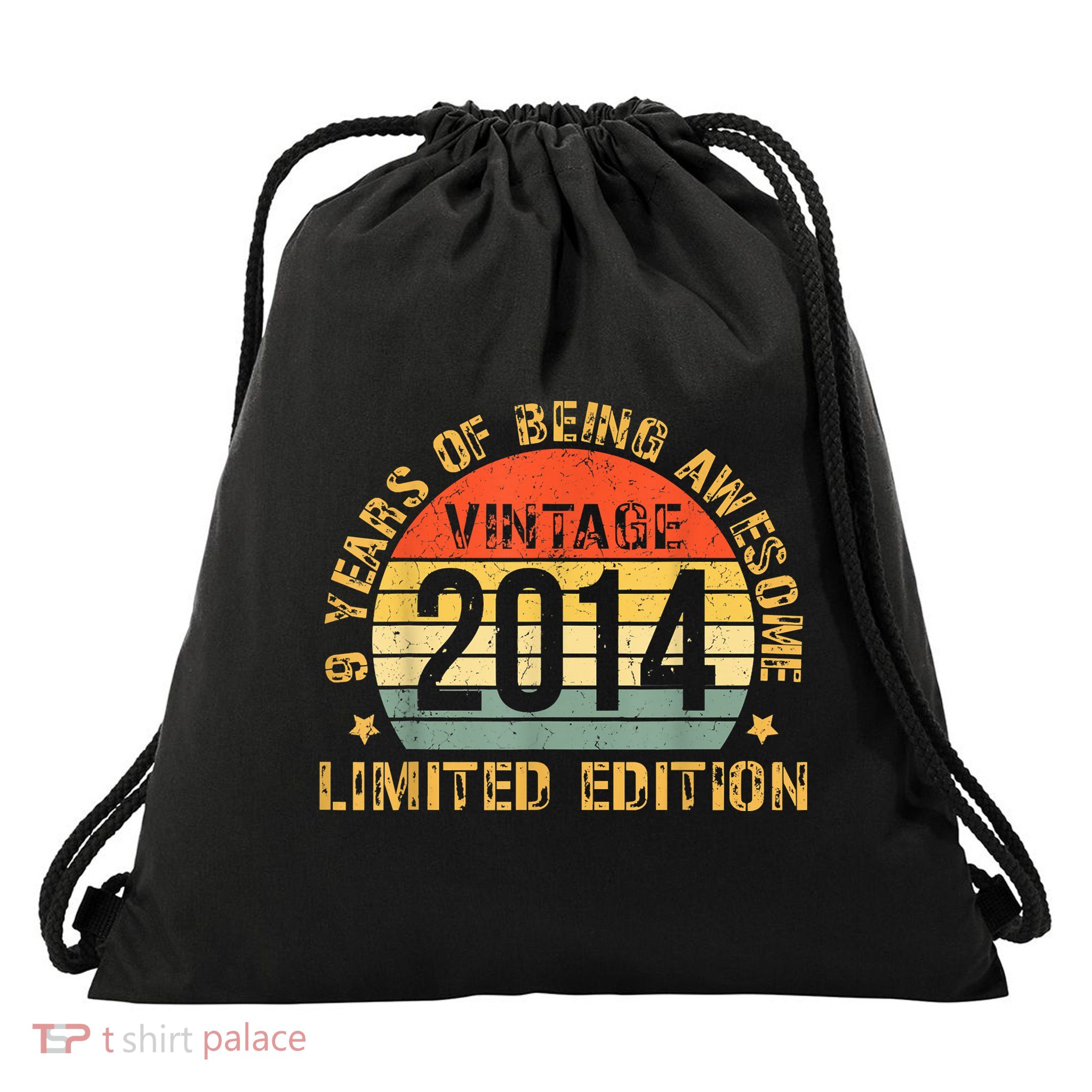 Nine 9yr BDay Son Boy Funny 2014 9th 9 Year Old Birthday Drawstring Bag