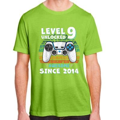 Nine 9yr BDay Son Boy Funny Gamer 9th 9 Year Old Birthday Adult ChromaSoft Performance T-Shirt