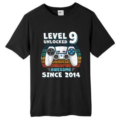 Nine 9yr BDay Son Boy Funny Gamer 9th 9 Year Old Birthday Tall Fusion ChromaSoft Performance T-Shirt