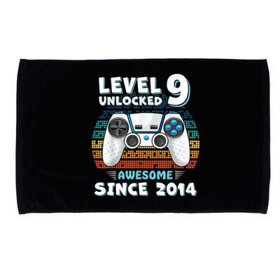 Nine 9yr BDay Son Boy Funny Gamer 9th 9 Year Old Birthday Microfiber Hand Towel