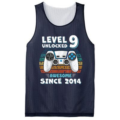 Nine 9yr BDay Son Boy Funny Gamer 9th 9 Year Old Birthday Mesh Reversible Basketball Jersey Tank