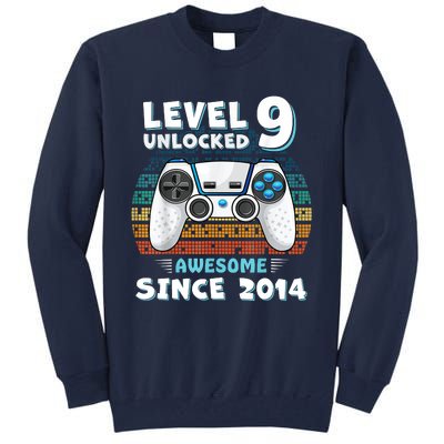 Nine 9yr BDay Son Boy Funny Gamer 9th 9 Year Old Birthday Tall Sweatshirt