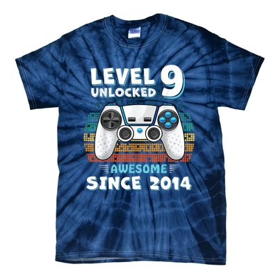 Nine 9yr BDay Son Boy Funny Gamer 9th 9 Year Old Birthday Tie-Dye T-Shirt