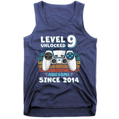 Nine 9yr BDay Son Boy Funny Gamer 9th 9 Year Old Birthday Tank Top