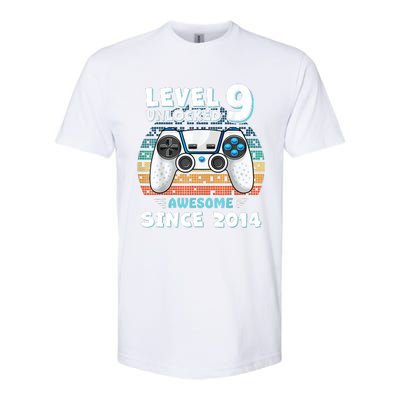 Nine 9yr BDay Son Boy Funny Gamer 9th 9 Year Old Birthday Softstyle® CVC T-Shirt