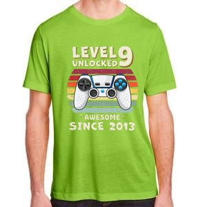 Nine 9yr BDay Son Funny Gamer 9th 9 Years Old Birthday Adult ChromaSoft Performance T-Shirt