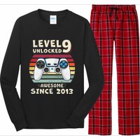 Nine 9yr BDay Son Funny Gamer 9th 9 Years Old Birthday Long Sleeve Pajama Set