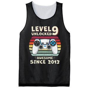 Nine 9yr BDay Son Funny Gamer 9th 9 Years Old Birthday Mesh Reversible Basketball Jersey Tank