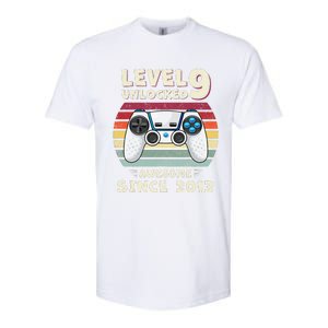 Nine 9yr BDay Son Funny Gamer 9th 9 Years Old Birthday Softstyle CVC T-Shirt