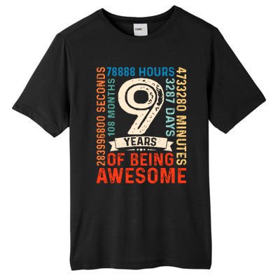 Nine 9yr Vintage 9th Birthday 9 Years Old Retro 108 Months Tall Fusion ChromaSoft Performance T-Shirt