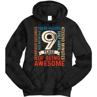 Nine 9yr Vintage 9th Birthday 9 Years Old Retro 108 Months Tie Dye Hoodie