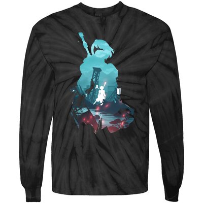 Nier Automata 2b Waifu Tie-Dye Long Sleeve Shirt