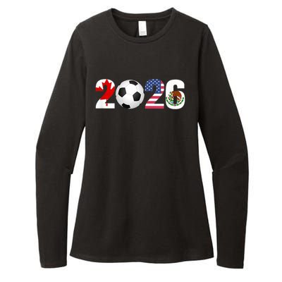 North America 2026 Football | Canada Usa Mexico Soccer Womens CVC Long Sleeve Shirt