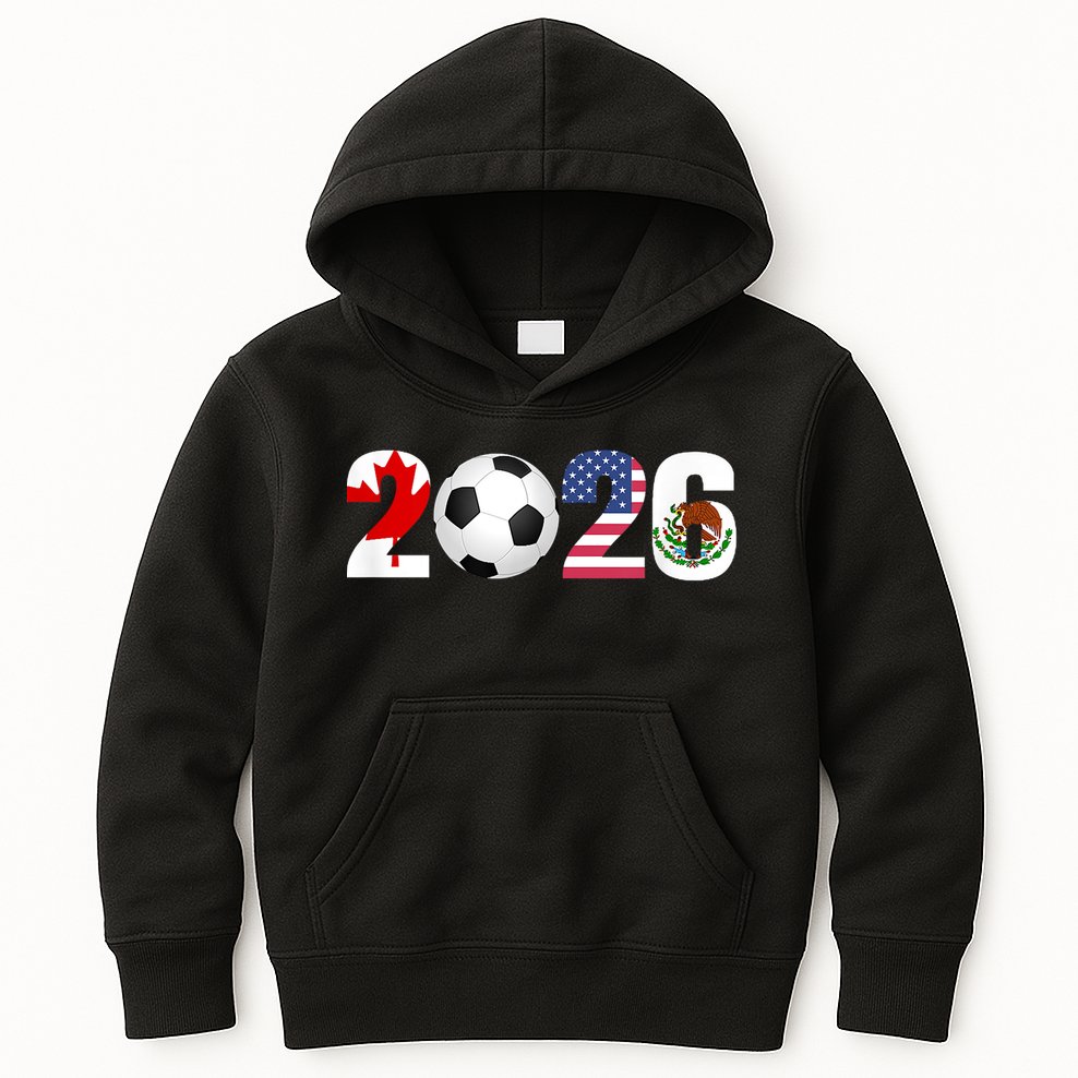 North America 2026 Football | Canada Usa Mexico Soccer Kids Hoodie