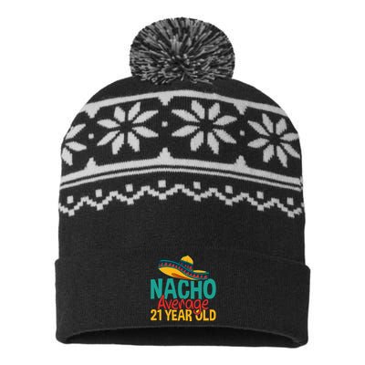 Nacho Average 21 Year Old Cinco De Mayo 21st Birthday USA-Made Snowflake Beanie