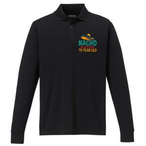 Nacho Average 70 Year Old Cinco De Mayo 70th Birthday Performance Long Sleeve Polo