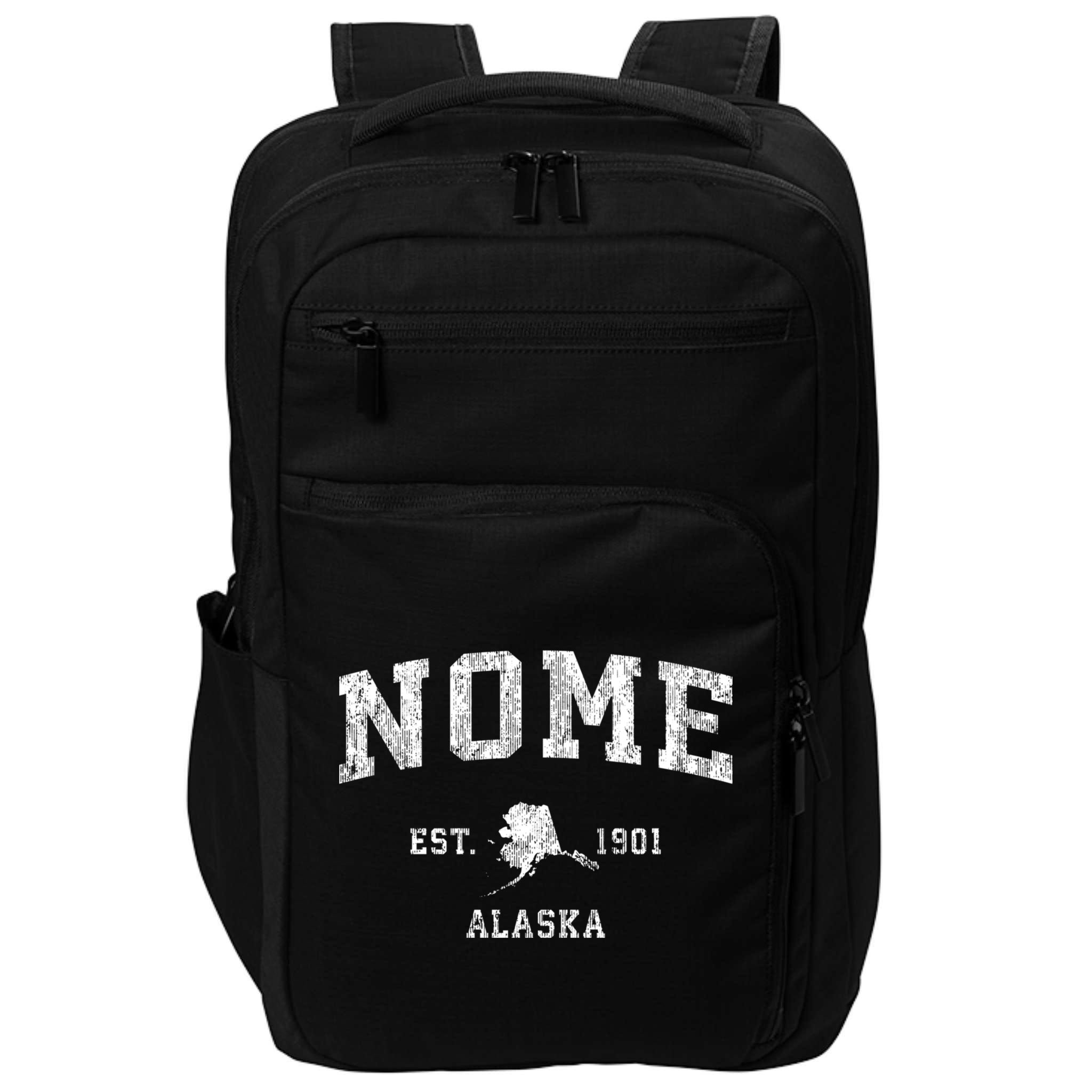 Nome Alaska Ak Vintage Established Sports Design Impact Tech Backpack