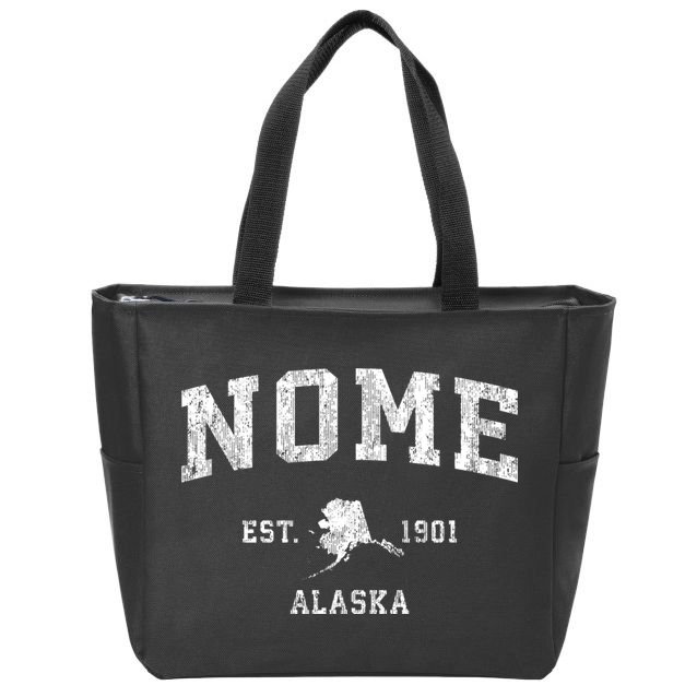 Nome Alaska Ak Vintage Established Sports Design Zip Tote Bag
