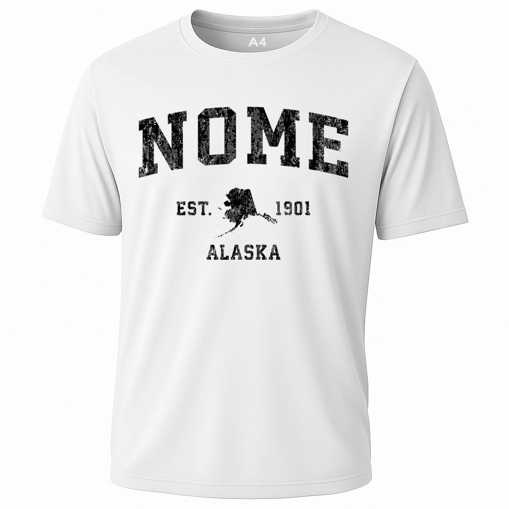 Nome Alaska Ak Vintage Established Sports Design Performance Shirt