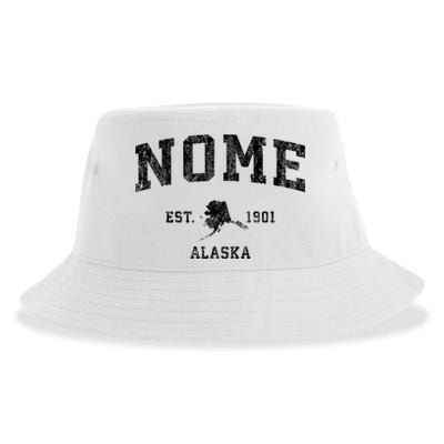 Nome Alaska Ak Vintage Established Sports Design Sustainable Bucket Hat